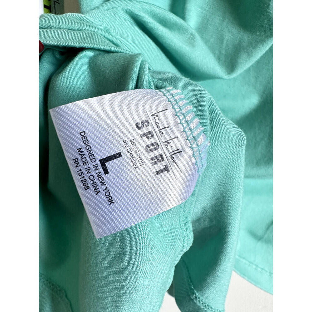 Nicole Miller Sport $58USDWomen's Teal Cross Back Stretch Activewear Tank Sz L - Picture 7 of 7